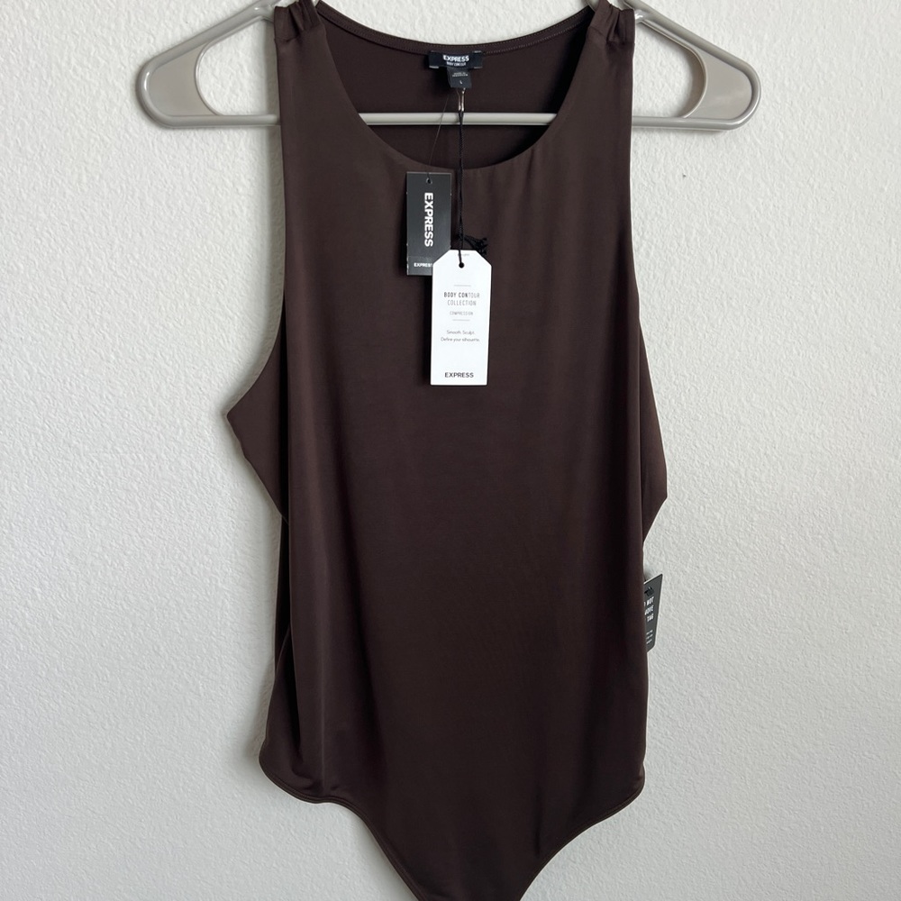 Brown High Neck Bodysuit